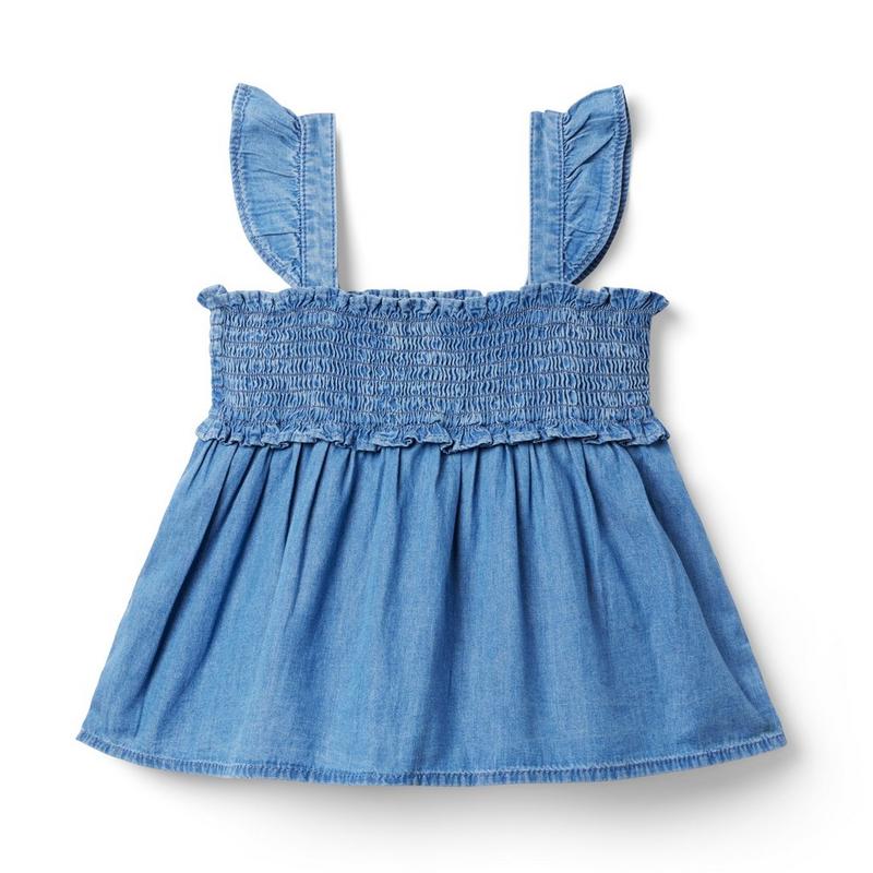The Emily Chambray Smocked Top- Janie And Jack